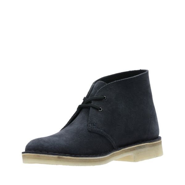 Clarks Womens Desert Boot Ankle Boots Ink Suede | UK-7451098